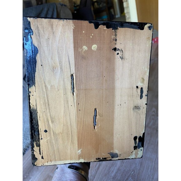 Vintage Handmade Japanese GEISHA DOLL Cloth Face & Hands Black Floral KIMONO - Picture 7 of 7